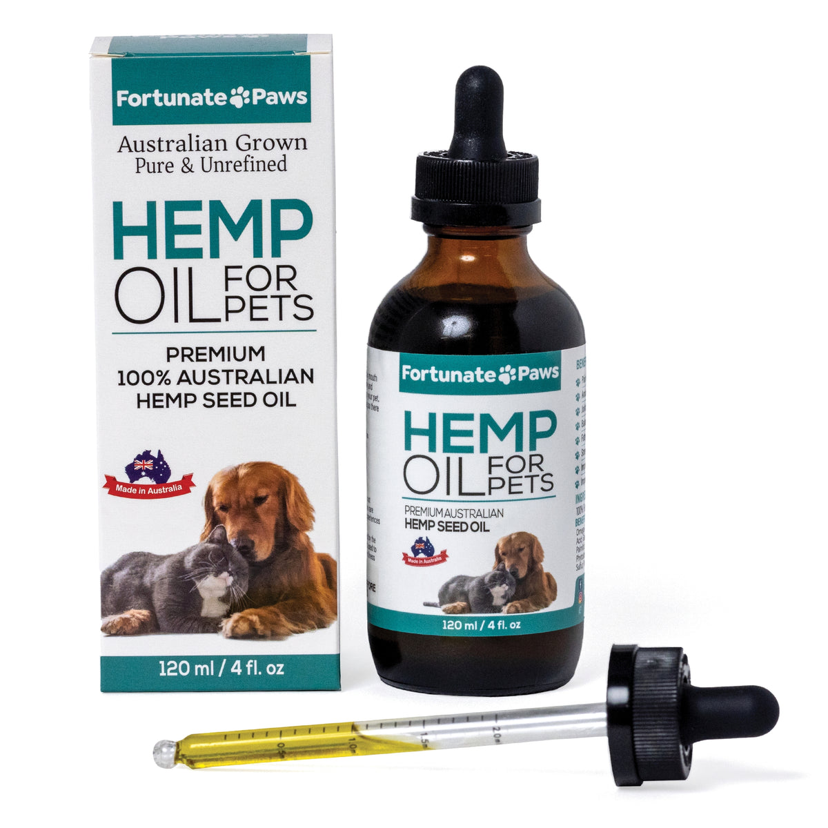 Hemp Seed Oil For Dogs Cats 120ml FortunatePaws Australia