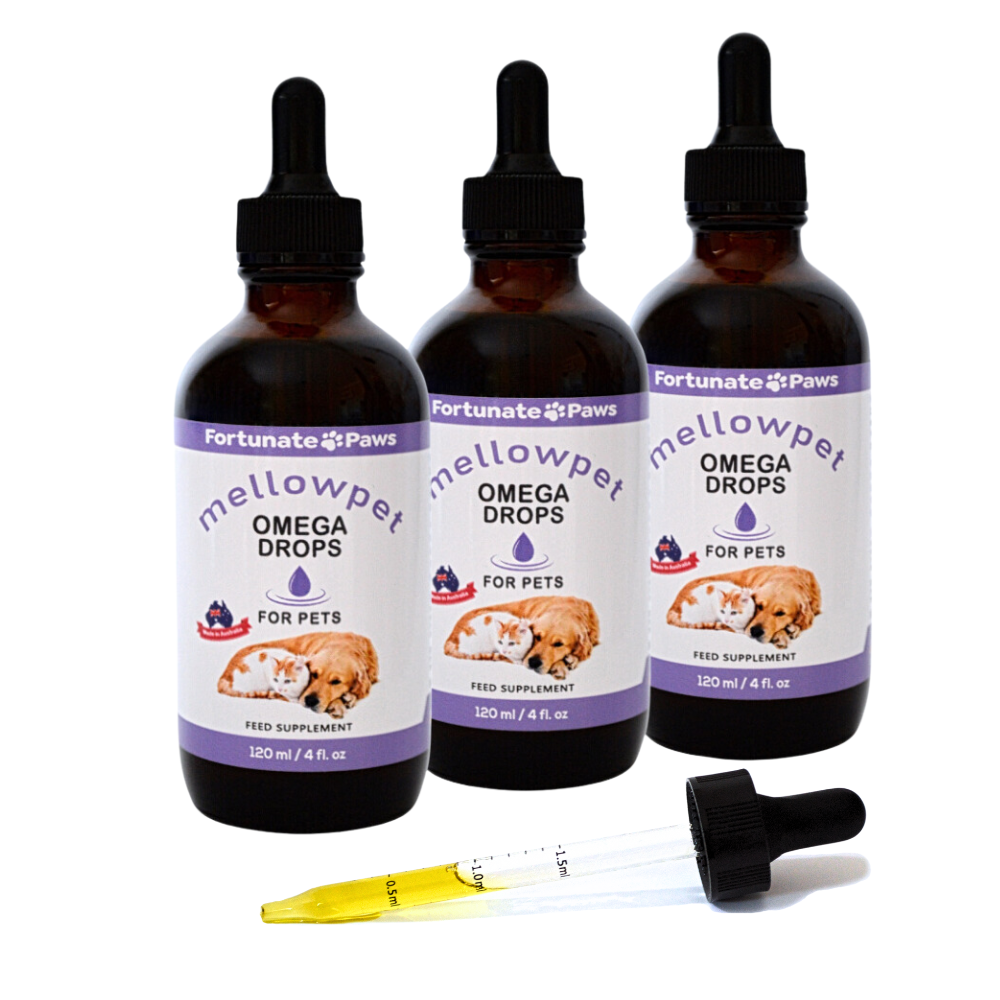 MellowPet Omega Drops 120ml - 3 Pack | FortunatePaws